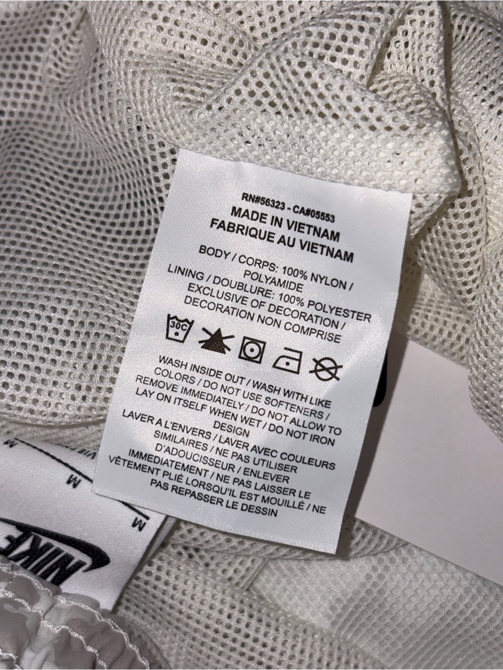 NWT Nike Sportswear Woven Printed Pants Women’s M College Grey/Sail Oversized - Picture 5 of 9